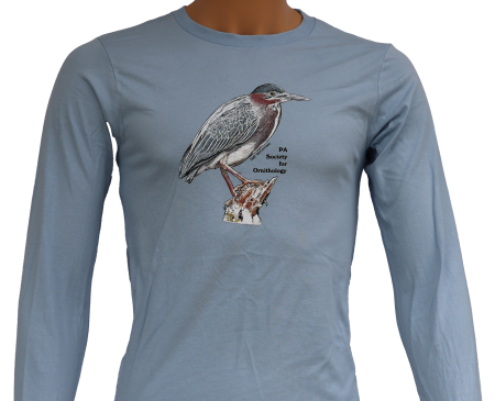 Long-sleeved T-shirt with a Green Heron
